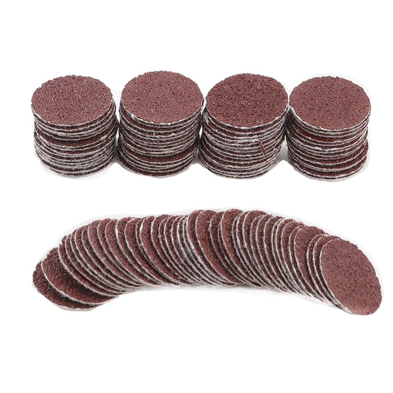 CTPICXM 100pcs 1inch 60 Grit Hook and Loop Sandpapers Sander Disc Sanding for Drill Grinder Rotary Tools - Image 1